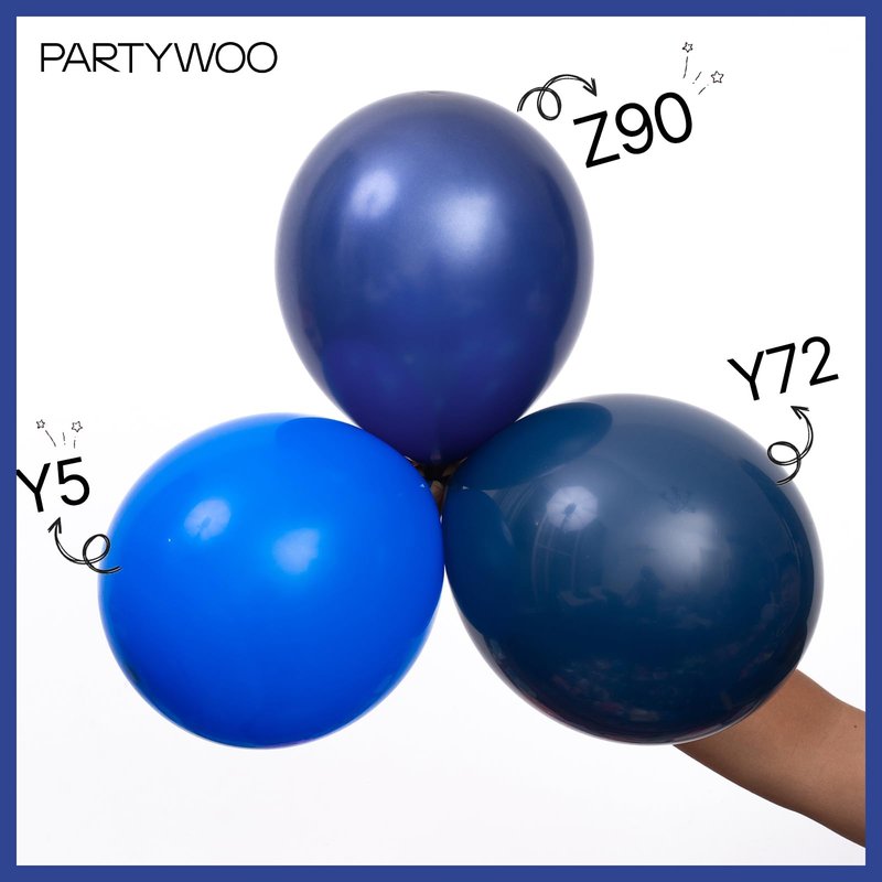 PartyWoo Navy Blue Balloons 101pcs 12 Inch Dark Blue Latex Helium Balloons for Graduation New Year Wedding Sports Theme Boy Baby Shower Men Birthday Bachelorette Party Decorations Blue-Z90