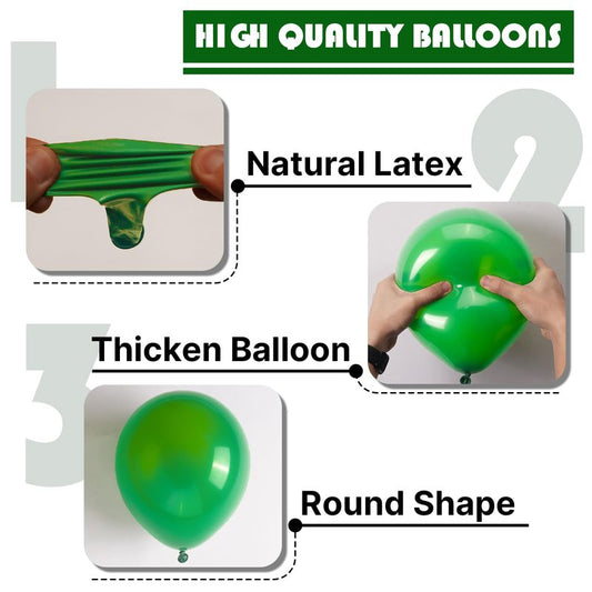 PartyWoo Green Balloons 100 pcs Different Sizes of 36 18 12 10 5 Inch Green Balloon Arch Kit Garland for Birthday Baby Shower Graduation Dinosaur Jungle Golf Football Theme Party Decorations Green-Y24