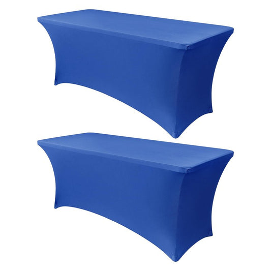 Obstal Spandex Table Cover 6ft Fitted Tablecloth Rectangular - Stretch Rectangle Folding Table Cloth for Birthday Party Wedding Banquet, Royal Blue, 72L x 30W Inch