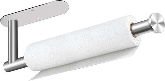 Skiennix Stainless Steel Paper Towel Holder - Self-Adhesive or Drilling | Wall-Mounted for Kitchen & Bathroom
