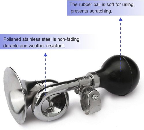 Coolrunner Classic Metal Bugle Horn for Bikes, Golf Carts & Vehicles