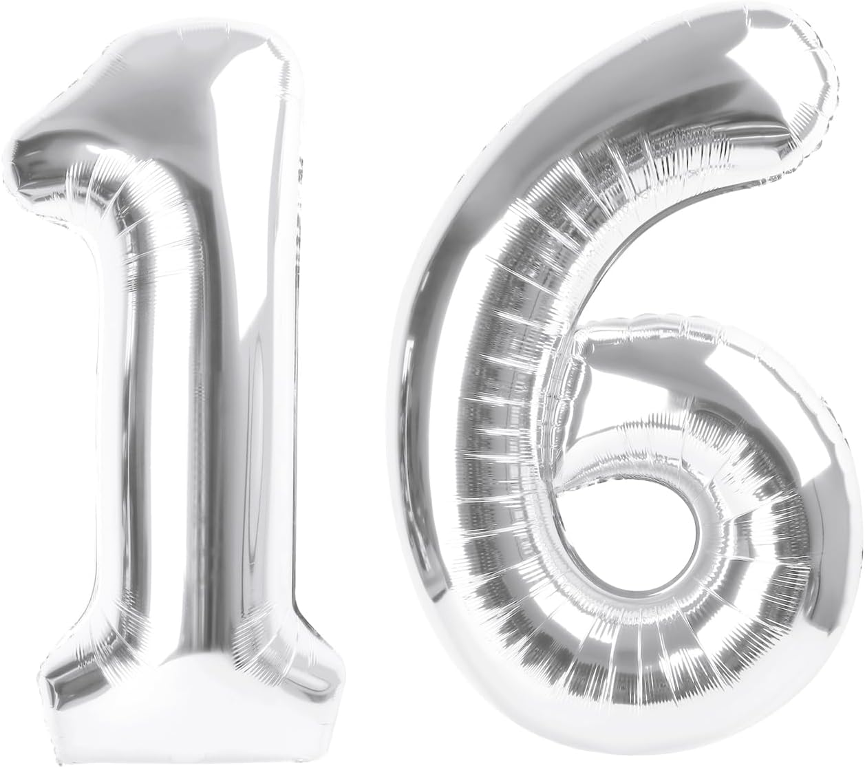 Skiennix 40-Inch Silver Balloon Number - Large Foil Decoration for Sweet 16 & Wedding Events
