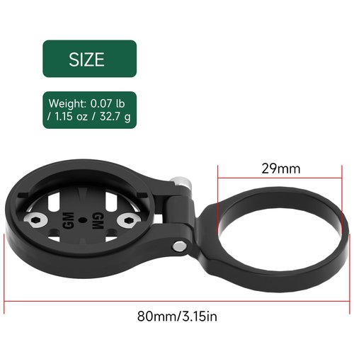 Garmin Aluminum Alloy Cycling Computer Mount - Road/Mountain Bike Compatible with Garmin Edge, Wahoo, Bryton, Cateye GPS Computers - Elevated Version
