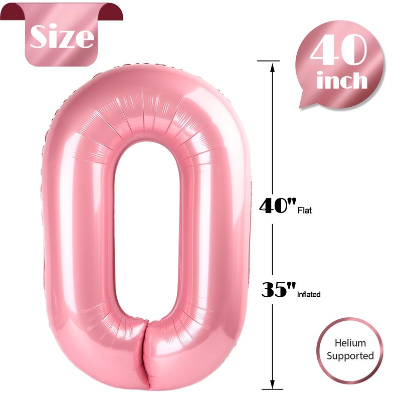 Pearlescent Pink Number 22 Balloons 40 inch, 22 Number Balloons, 22nd Birthday Decorations, 22 Year Old Women Pastel Pink Party Supplies