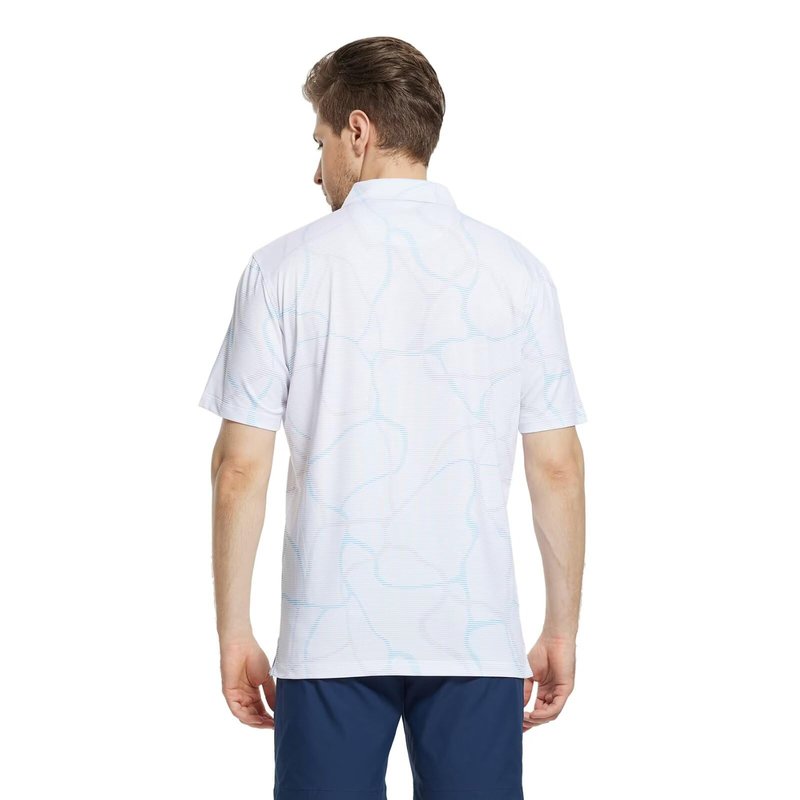 M MAELREG Polo Shirts for Men Quick Dry Fit Short Sleeve Performance Moisture Wicking Print Men’s Golf Shirts