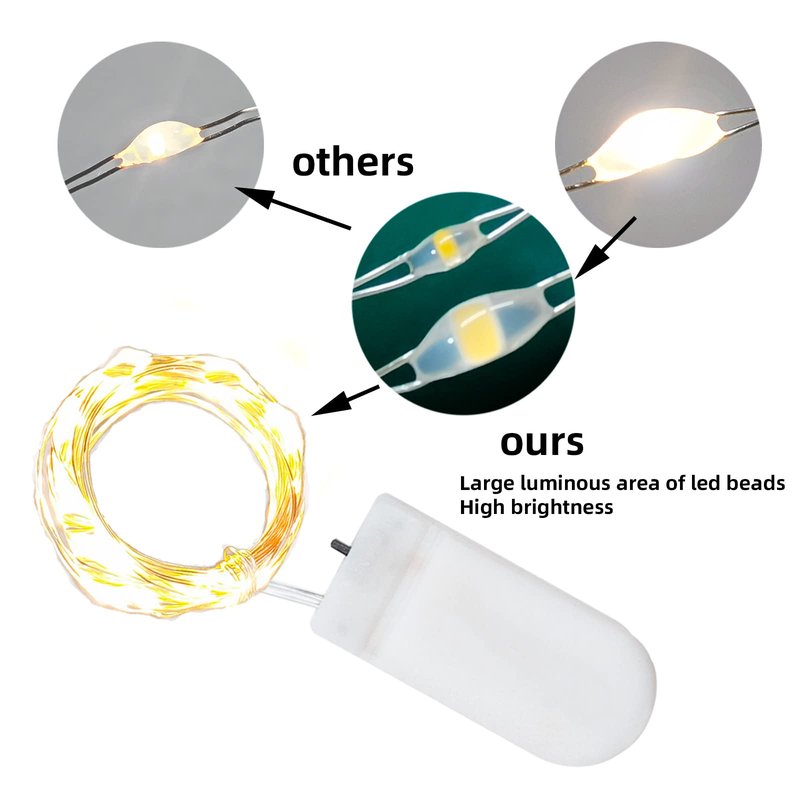 Etinga 6 Pack Fairy Lights Battery Operated String Lights, 10 LED on 3.3ft Silvery Copper Wire,High Brightness for Wedding Christmas Flowers Gift Box Decoration (6 Pack, Warm White)