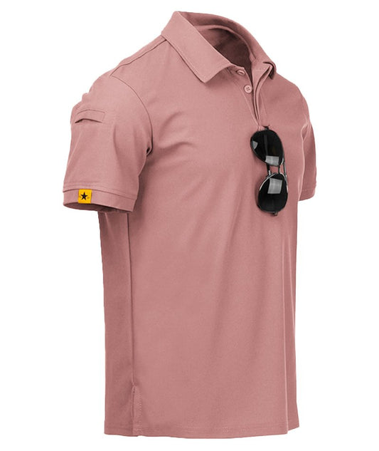 ZITY Mens Polo Shirt Short Sleeve Sports Tactical T-Shirt Athletic Golf Polos Daily Casual Stylish Collared Shirts for Men Ash Pin X-Large
