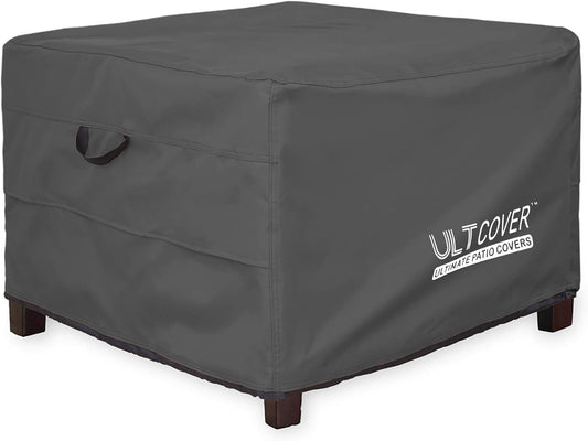ULTCOVER Waterproof Patio Ottoman Cover - Durable Outdoor Furniture Protection | 24L x 24W x 18H Inch, Black