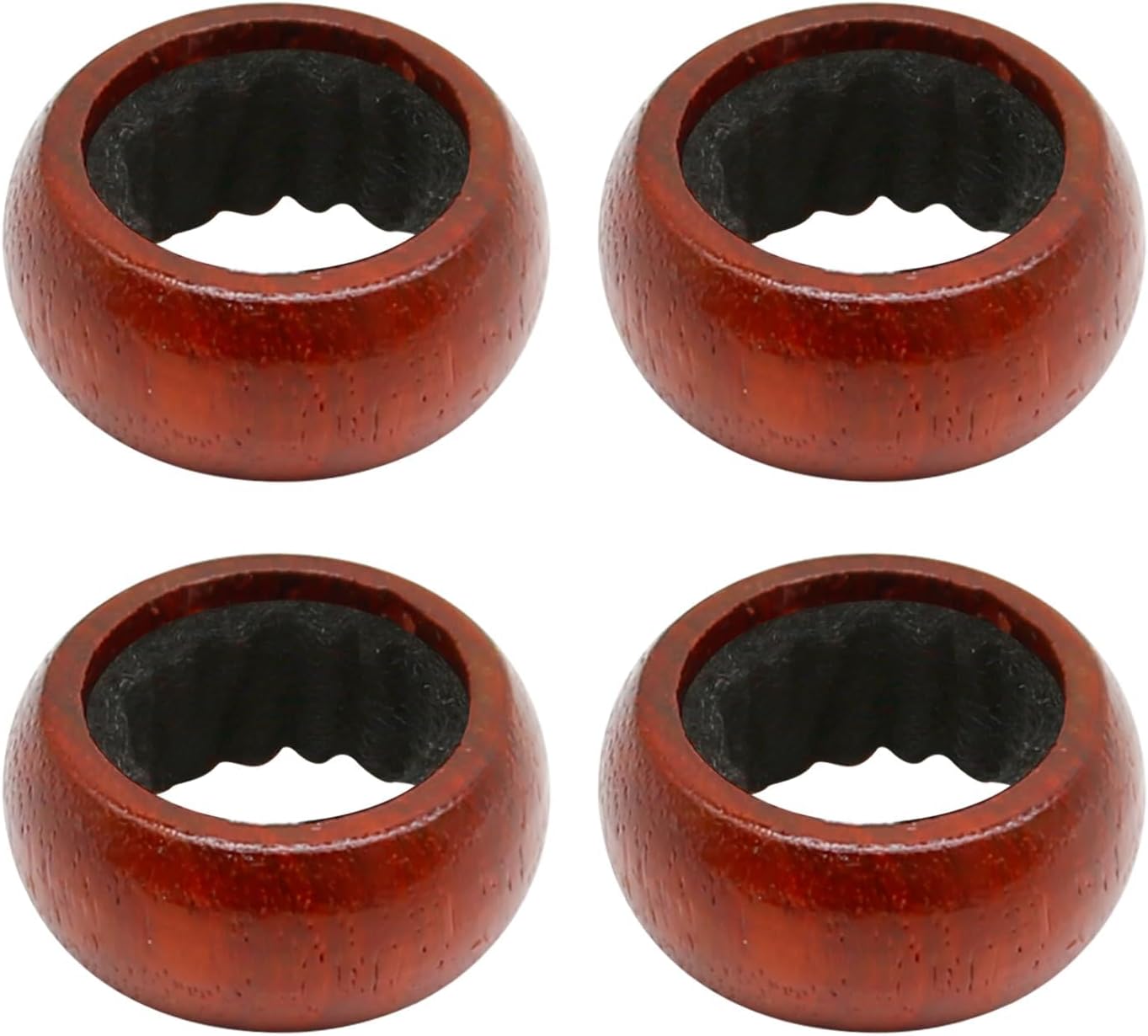 Saihisday Rosewood Wine Rings - Elegant Drip Catchers for Wine Bottles | Set of 4 Collars for Home & Bar