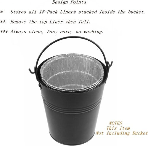 Firsgrill Grease Bucket Liners - 30-Pack Replacement for Z Grill & Green Mountain Smokers