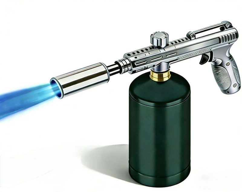 Propane Torch Gun, Adjustable Turbo Flame Blowtorch – 3272°F Max,Culinary Torch for BBQ, Searing Steak, Sous Vide, Campfire Starter (Tank Not Included)