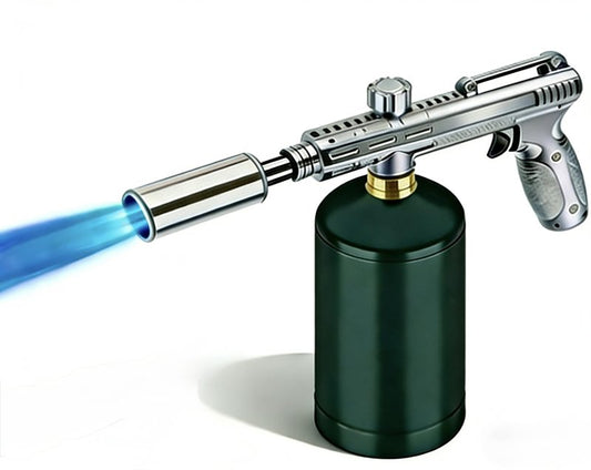 Propane Torch Gun, Adjustable Turbo Flame Blowtorch – 3272°F Max,Culinary Torch for BBQ, Searing Steak, Sous Vide, Campfire Starter (Tank Not Included)