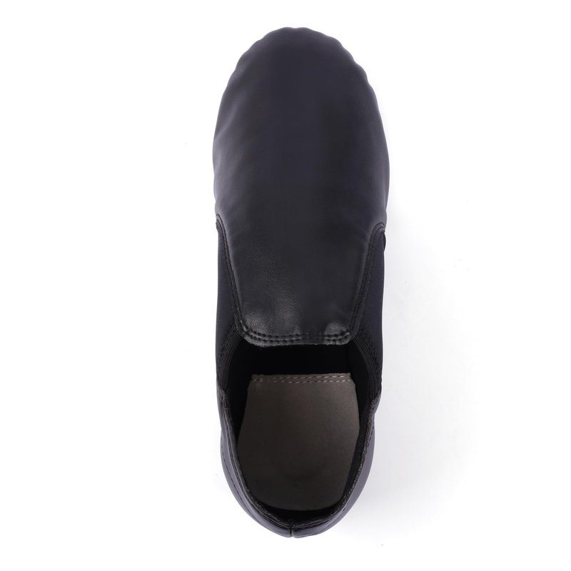Linodes Unisex 006 PU Leather Upper Slip-on Jazz Shoe for Women and Men's Dance Shoes-Black 8M