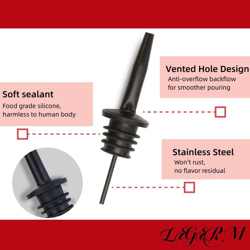 Pour Spouts for Liquor Bottles Speed Pour Pourers with Dust Cap 7+7