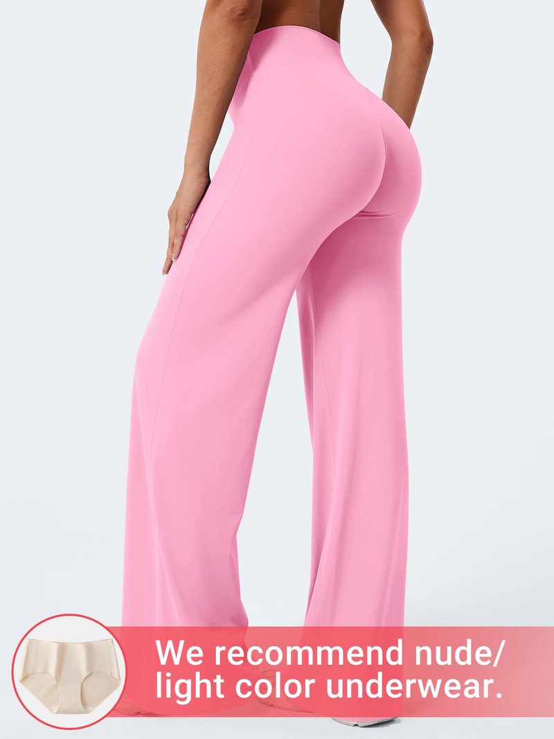 YEOREO Workout Leggings Womens No Front Seam Straight Leggings 33" High Waist Buttery Eddiy Gym Yoga Pants Bubblegum Pink XL