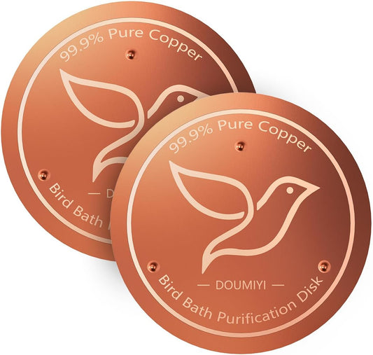 Skiennix 2-Pack Copper Bird Bath Cleaning Disks - 99.9% Pure Copper, 0.6mm Thick, Triple-Point Support