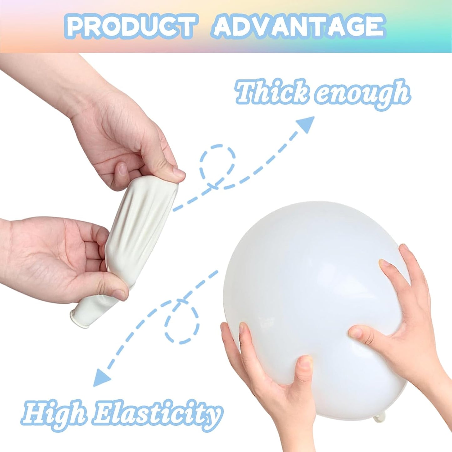 Pastel Pink & Blue Balloons - 100 Pack 12-Inch Latex Balloons with 65ft Ribbon for Parties