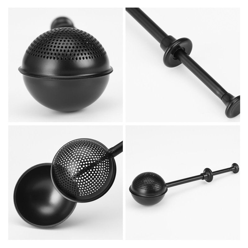 HULISEN Flour Duster for Baking, One-Handed Operation, 304 Stainless Steel Powdered Sugar Shaker Duster, Pick Up and Dust Flour Sifter, Gift Package, Black