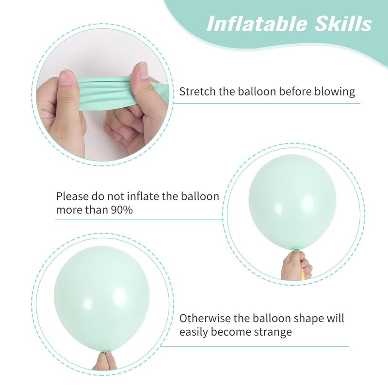 RUBFAC 129pcs Mint Green Balloons Different Sizes 18 12 10 5 Inch, Pastel Makani Blue Balloon Garland Arch Kit for Birthday Baby Shower Gender Reveal Easter Wedding Party Decoration