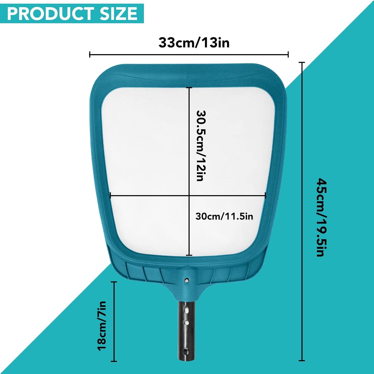 POOLWHALE Professional Pool Skimmer Net - Heavy-Duty Fine Mesh Leaf Cleaning Tool | Fast Debris Removal