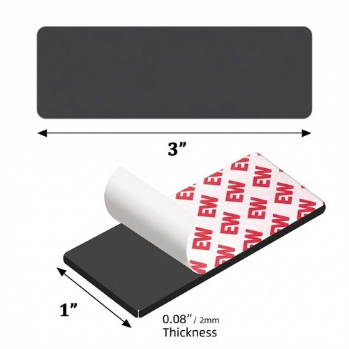 JINGZHAN 1"x3" Magnetic Tape -Magnetic Strips with Strong Adhesive Backing - Flexible Sticky Magnet Tape for DIY, Crafts, Fridge,Photo (12 Pack)