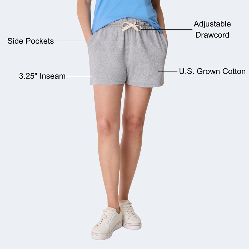 Essential Drawstring Shorts, Cotton Shorts for Women, Adjustable Shorts Light Steel