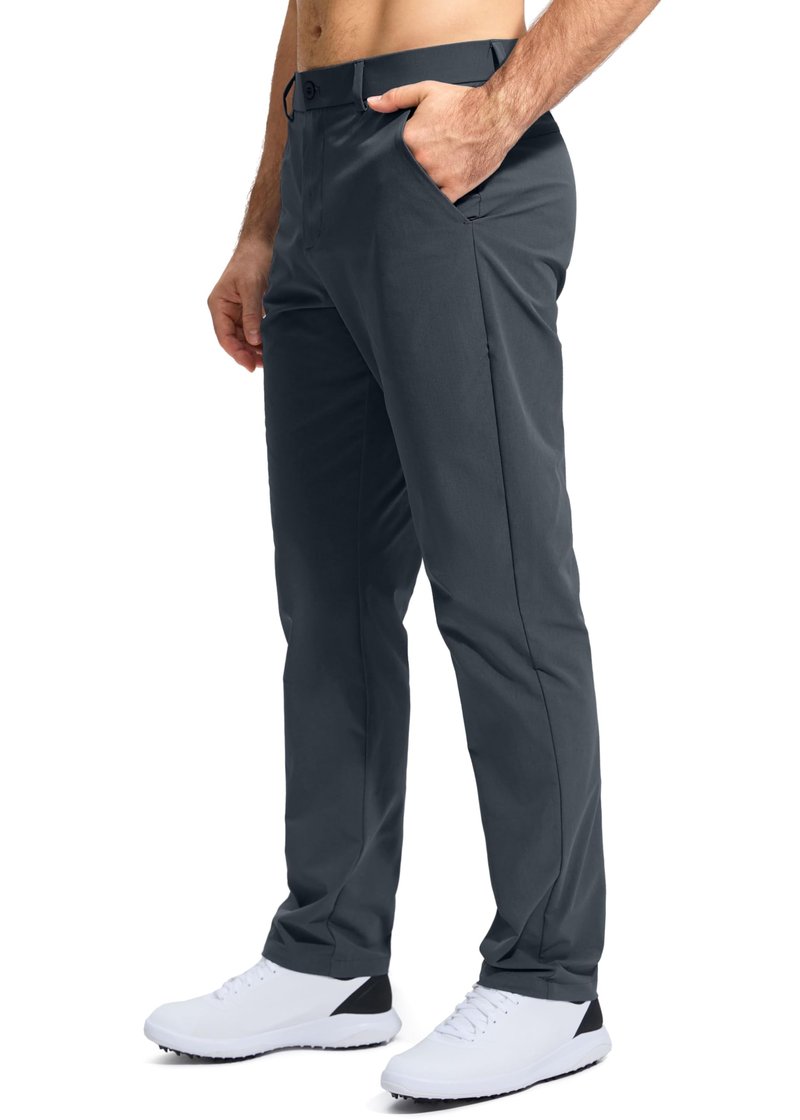 Pudolla Men's Golf Pants Mens Stretch Dress Pants 32 Lightweight Quick Dry Casual Slacks Work Pants with Pockets(Iron Grey 40Wx32L)