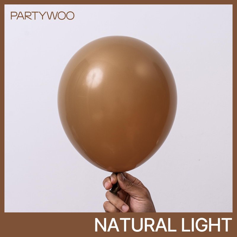 PartyWoo Brown Balloons 101pcs 12 Inch Boho Neutral Coffee Tan Fall Latex Helium Balloons for Wedding Baby Shower Gender Reveal Graduation Safari Woodland Birthday Fall Party Decorations Brown-F09