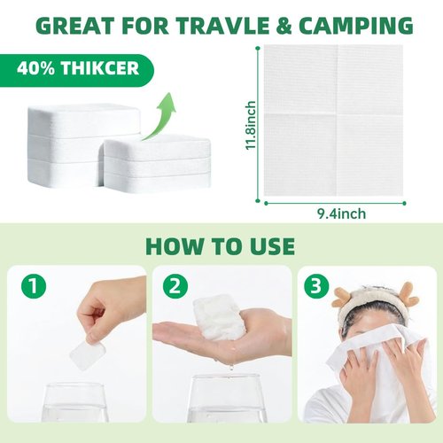 Dzronda Travel Wash Cloth, 28Pcs Wash Cloths for Travel, Portable Compressed Towel Tablets, Super Absorbent Face Towel Ideal for Outdoor Camping Hiking, Beauty Salons