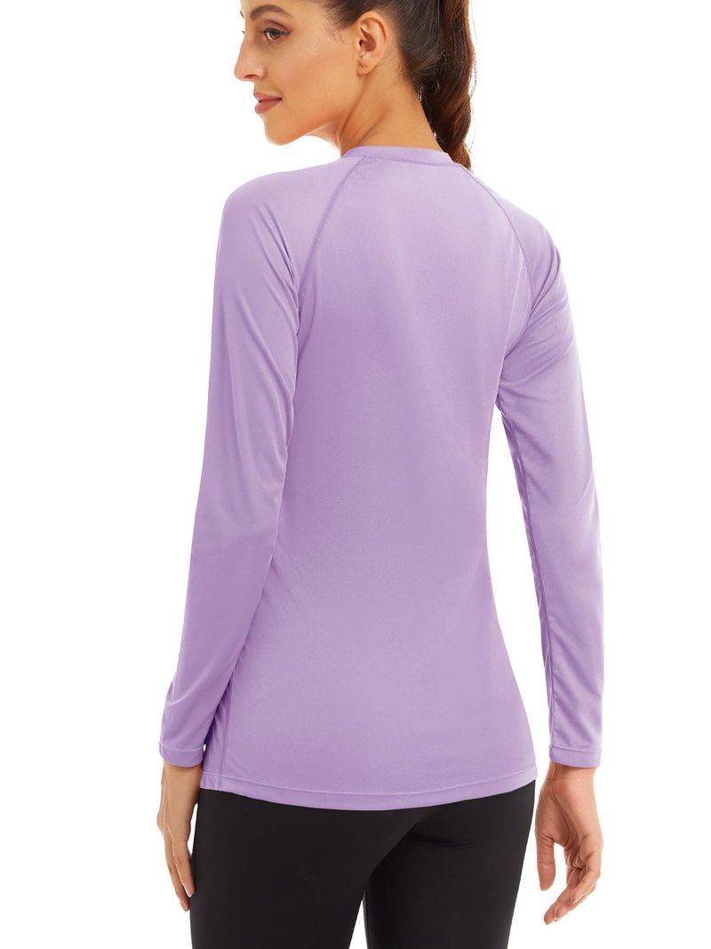 MAGCOMSEN Sun Protection Shirts for Women Long Sleeve Shirts for Women Athletic Shirts Womens T Shirts Womens Shirts Fishing Shirts for Women Grey Purple