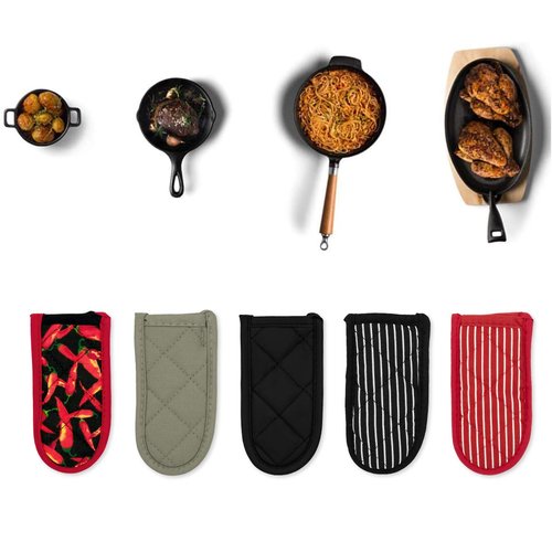 Evoio Cast Iron Skillet Handle Covers, Pan Pot Handle Covers Heat Resistant, Hot Handle Covers, Pan Pot Cast Iron Skillet Handle Holder Sleeves Mitt for Kitchen, BBQ and Baking Cookware (2-Pack Black)