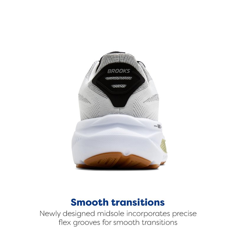 Brooks Men’s Ghost 17 Neutral Running Shoe - White/Black/Tea - 11.5 Medium