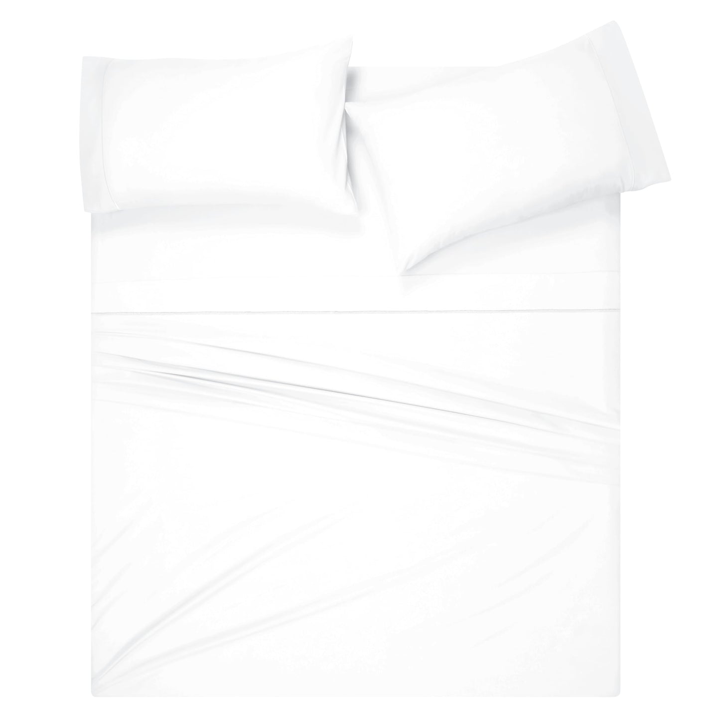 GLAMBURG Cotton Rich Queen Sheet Set - 4 Piece Deep Pocket Bedding Sets Queen with Marrowing - Ultra Soft, Wrinkle Resistant, Quick Dry, Easy Care Queen Sheets - White