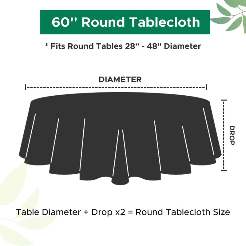 Biscaynebay Textured Fabric Round Tablecloths 60", Dark Grey Water Resistant Table Cloth Small Circle Folding Table Covers for Dining, Kitchen, Wedding, Parties etc Machine Washable