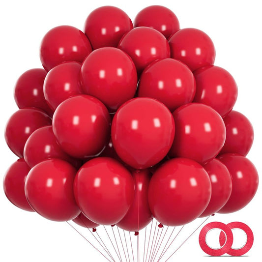 Red Balloons 110Pcs 5 Inch Small Latex Party Balloons, Mini Thick Birthday Balloons for Wedding Baby Shower Decorations.