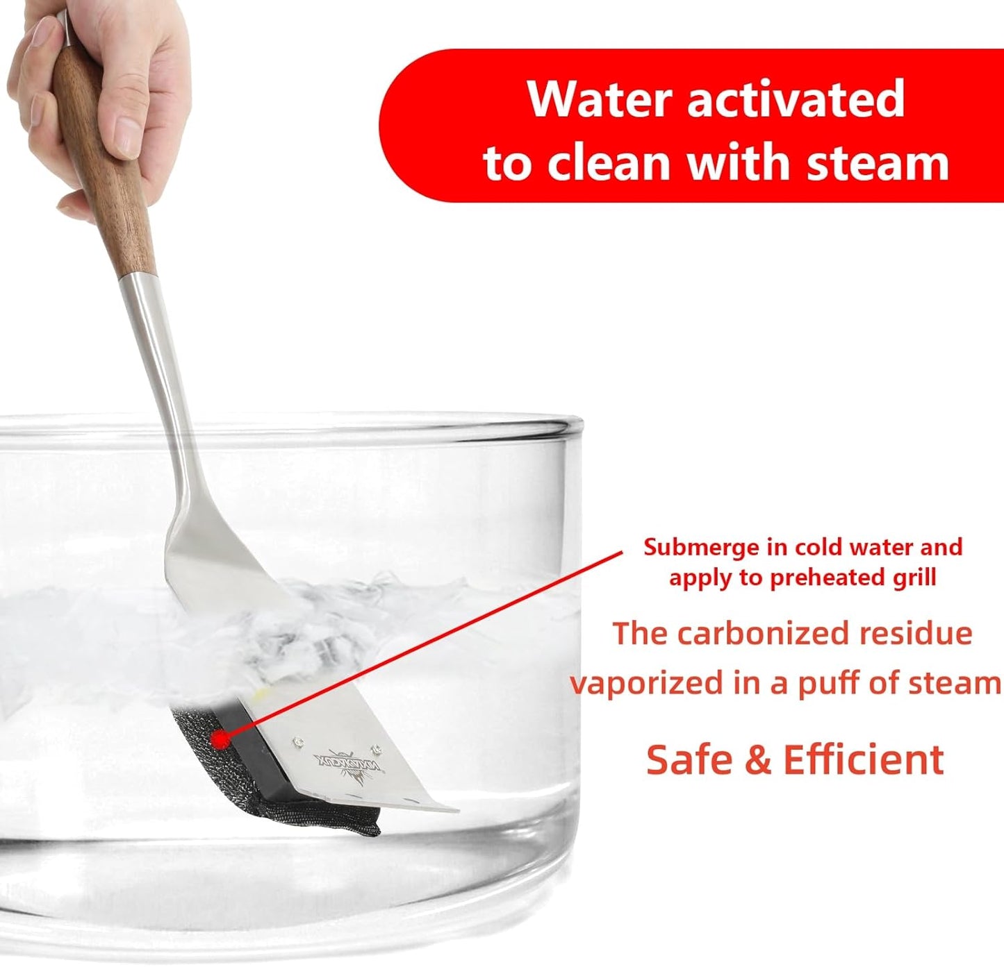 XUDKAKAIXIN Grill Brush - Bristle-Free Design with Replacement Head | Safe & Efficient for Cast Iron & Stainless Steel Grates