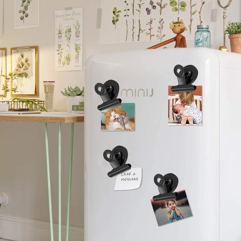 VNDUEEY 20 Pack Fridge Magnets Refrigerator Magnets, Strong Magnetic Clips Heavy Duty, Magnet Clips for Whiteboard, Magnets for Fridge Locker Office Accessories (Black)