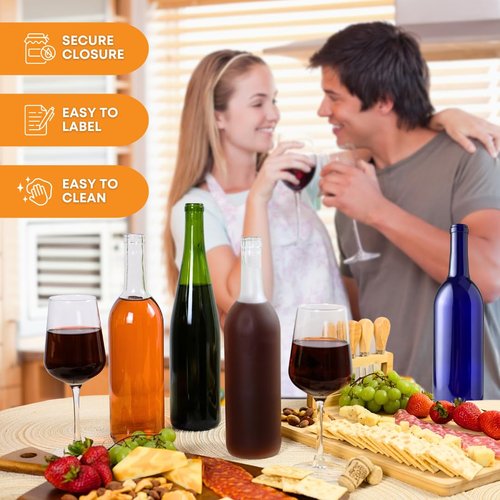 FastRack - 750ml Champagne Green Wine Bottles (Pack of 48) | W5 Bordeaux Empty Liquor Bottles for Drinks, 4 Cases of 12 - NO CORKS INCLUDED
