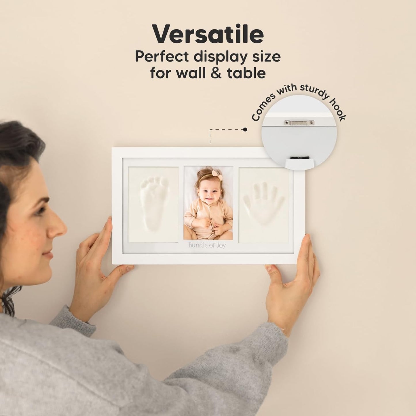 KeaBabies Baby Handprint Kit - Personalized Keepsake Frame for Newborns | Perfect Gift for New Moms (Alpine White)