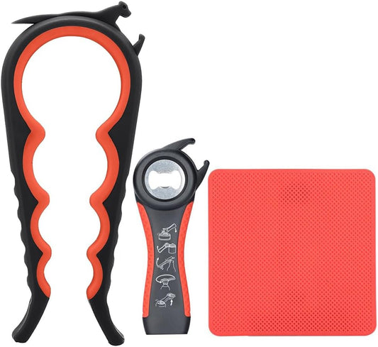 Skiennix 5-in-1 Jar Opener - Ergonomic Design with Rubber Grip for Seniors | Ideal for Weak Hands