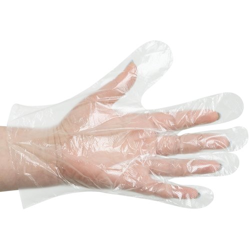 ForPro Disposable Poly Gloves, Food Grade, BPA-Free, Latex-Free, Powder-Free, Lightweight Plastic Gloves for Cooking, Food Prep, Food Service, One Size Fits Most, Clear, 500-Count