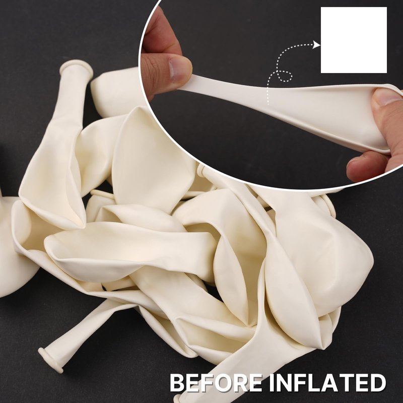 PartyWoo White Balloons 50 pcs 12 Inch Latex Helium White Cream Balloons for Wedding Baby Shower Birthday Bridal Shower Graduation Engagement Princess Anniversary Party Decorations White-Y13