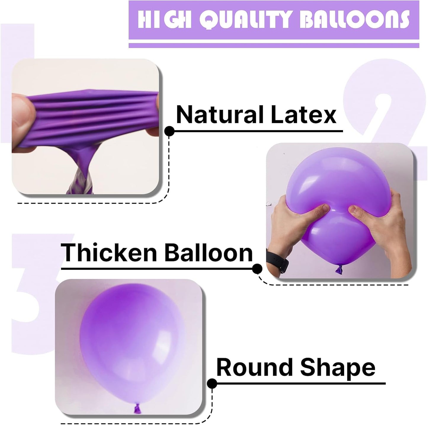 PartyWoo Purple Balloons - 100 Pcs 10 Inch Light Pastel Lavender Latex Helium Balloons for Celebrations