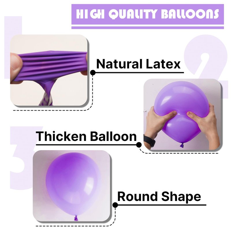 PartyWoo Purple Balloons 100 pcs 5 Inch Purple Latex Balloons for Birthday Baby Shower Anniversary Engagement Wedding Princess Bachelorette Bridal Shower Butterfly Party Decorations Purple-Y15