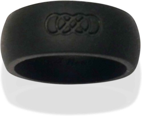 Men's Double Infinity Silicone Wedding Ring - Black, Size 11 for Active Lifestyle