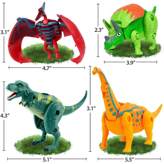 OCATO Easter Eggs Filled with Dinosaur Toys Jumbo Deformation Dinosaur Eggs Easters Egg Fillers Plastic Surprise Egg Easters Basket Stuffers Easter Party Favors for Kids Boys Girls Toddlers 6 Pack