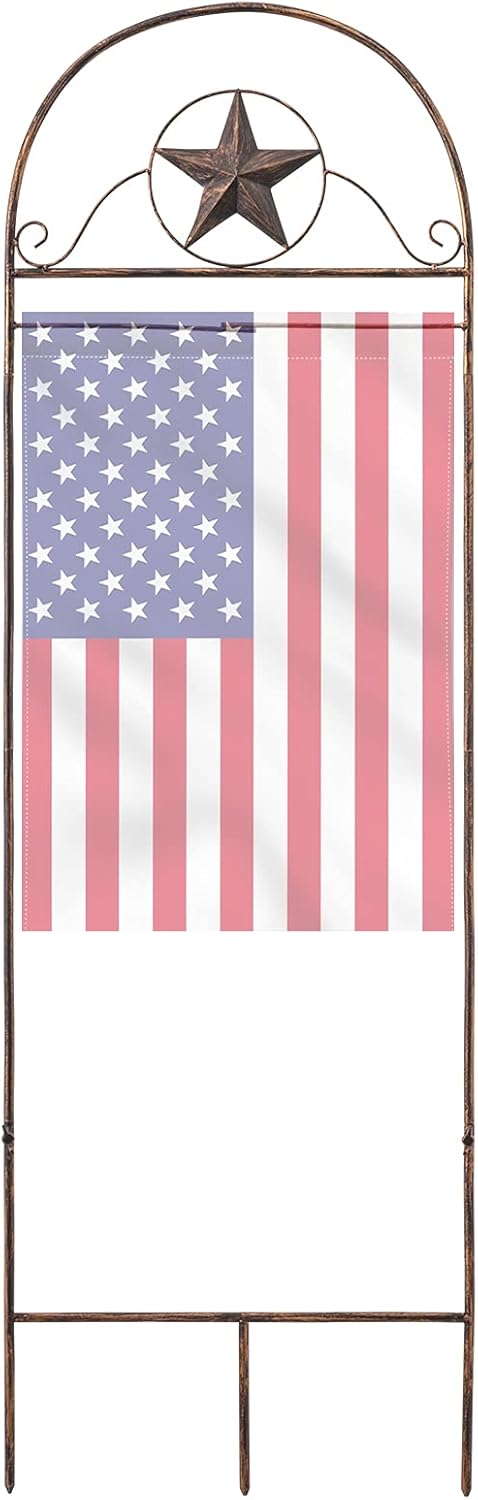 YEAHOME Garden Flag Holder Stand - Premium Weather-Proof Metal Flag Pole for Outdoor Decor