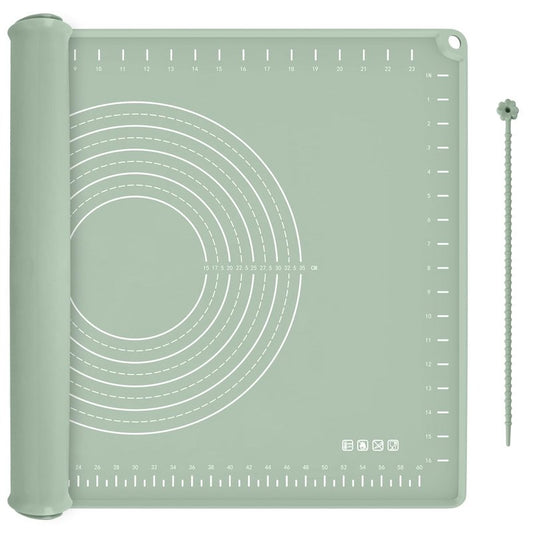 Silicone Baking Mat 28" x 20", Extra Thick Dough Rolling Mat with Measurements and Edge Heightening, Non-stick Food Grade Silicone Pastry Mat for for Pastry, Bread, Cookies, Pizza, Fondant, Pasta