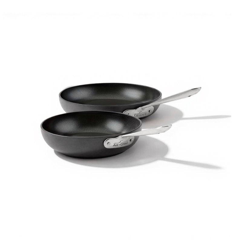 All-Clad HA1 Hard Anodized Non Stick Fry Pan Set 2 Piece, 8, 10 Inch, Induction, Oven Broiler Safe 500F, Pots and Pans Set, Kitchen Frying Pans, Skillets, Premium Cookware, Home, Dishwasher Safe Black