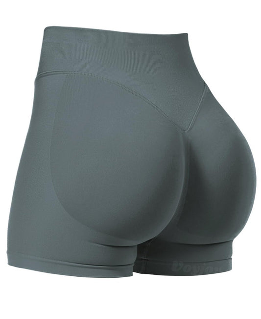 VOYJOY Women Workout Impact Shorts 2.5"/ 3.6"/ 4.5"/ 6" Scrunch Butt Lifting Gym Seamless Booty Biker Shorts Stormy Grey